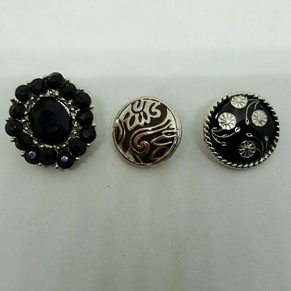 Set of three snap charms for snap bracelet